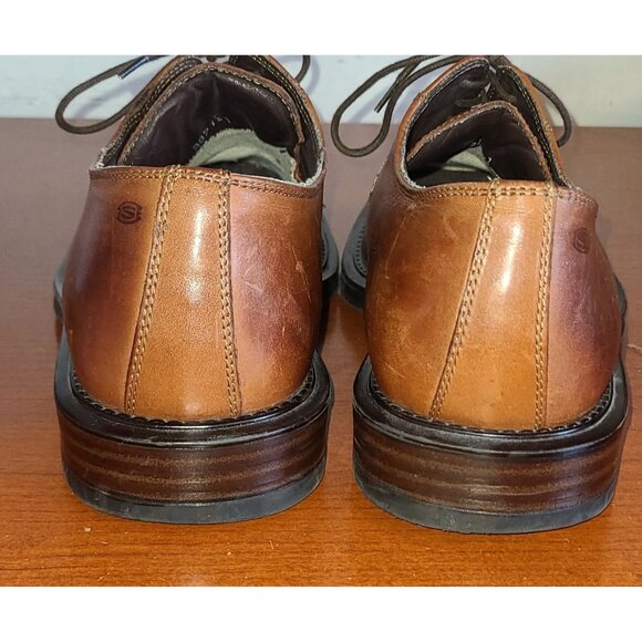 Men's SKECHERS MAESTRO Shoes Sz.10 Lace-Up Italian Brown Square Bicycle Toe - Picture 8 of 11